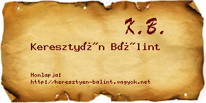 Keresztyén Bálint névjegykártya
